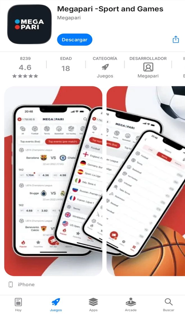 Find the Megapari Argentina app by searching “Megapari” in the App Store