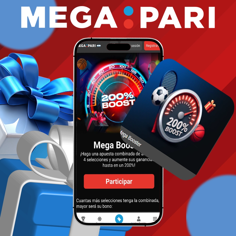 Megapari Mega Booster bonus boosts winnings up to 200% on accumulator bets