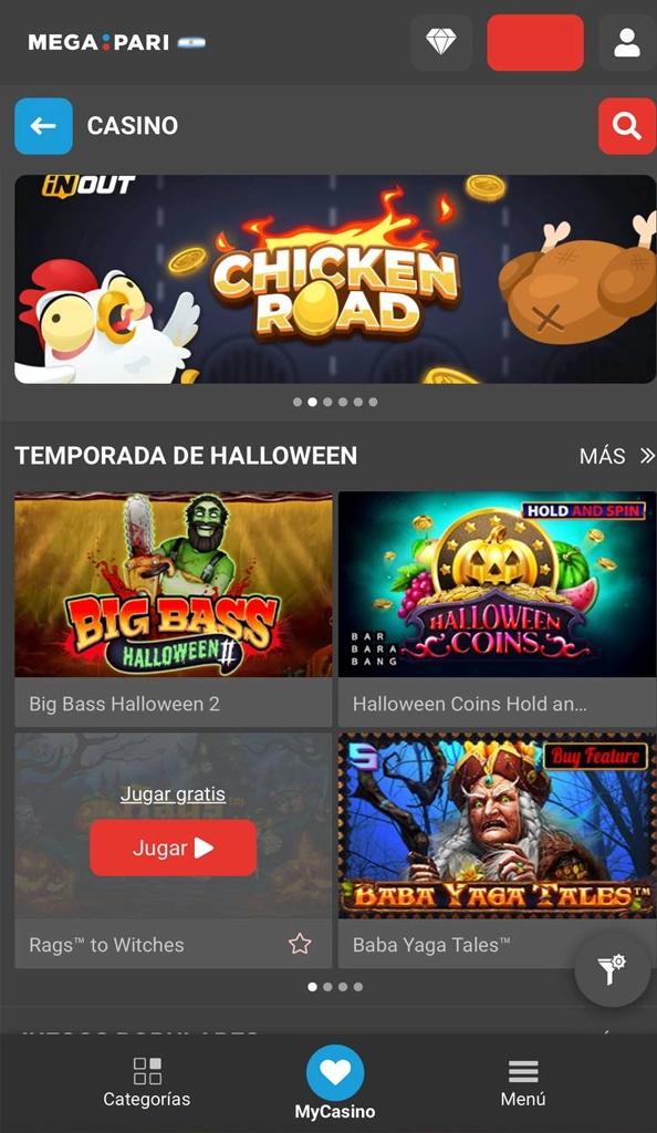 Сhoose from thousands of slots and table games at Megapari Argentina Casino