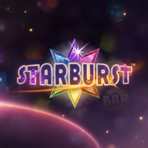 Megapari Casino Starburst slot with colorful gems and exciting rewards