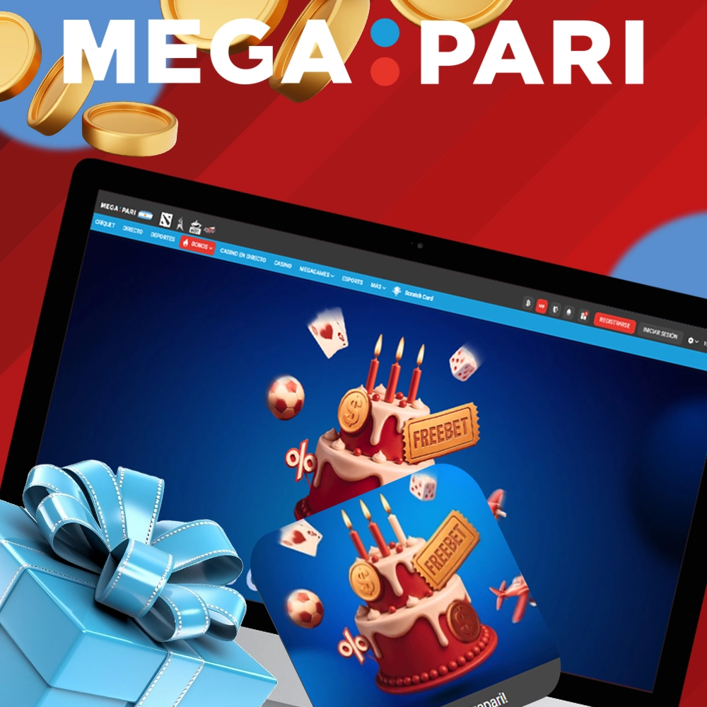 Oferta de cumpleaños de Megapari con apuestas gratuitas, giros gratis y regalos de bonificación