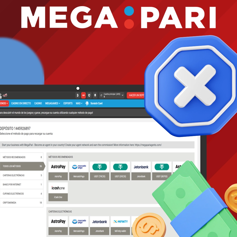 Información sobre las restricciones de depósito de CBU y los pagos alternativos en Megapari Online