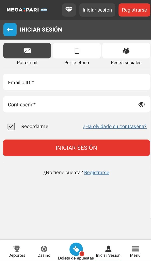 Acceda a su cuenta de Megapari Argentina iniciando sesión con sus nuevas credenciales